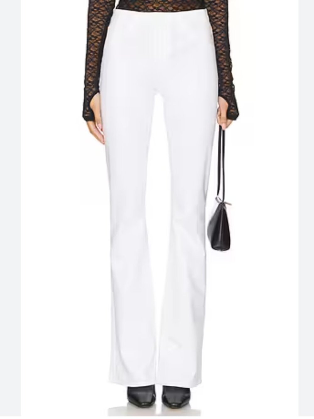 L'Agence Marty High Rise Flare Jeans White Coated Size 29